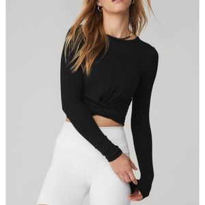 Alo yoga Cover Long Sleeve top - black